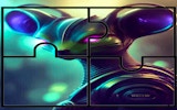 Aliens Photo Tile Quest Puzzle Game